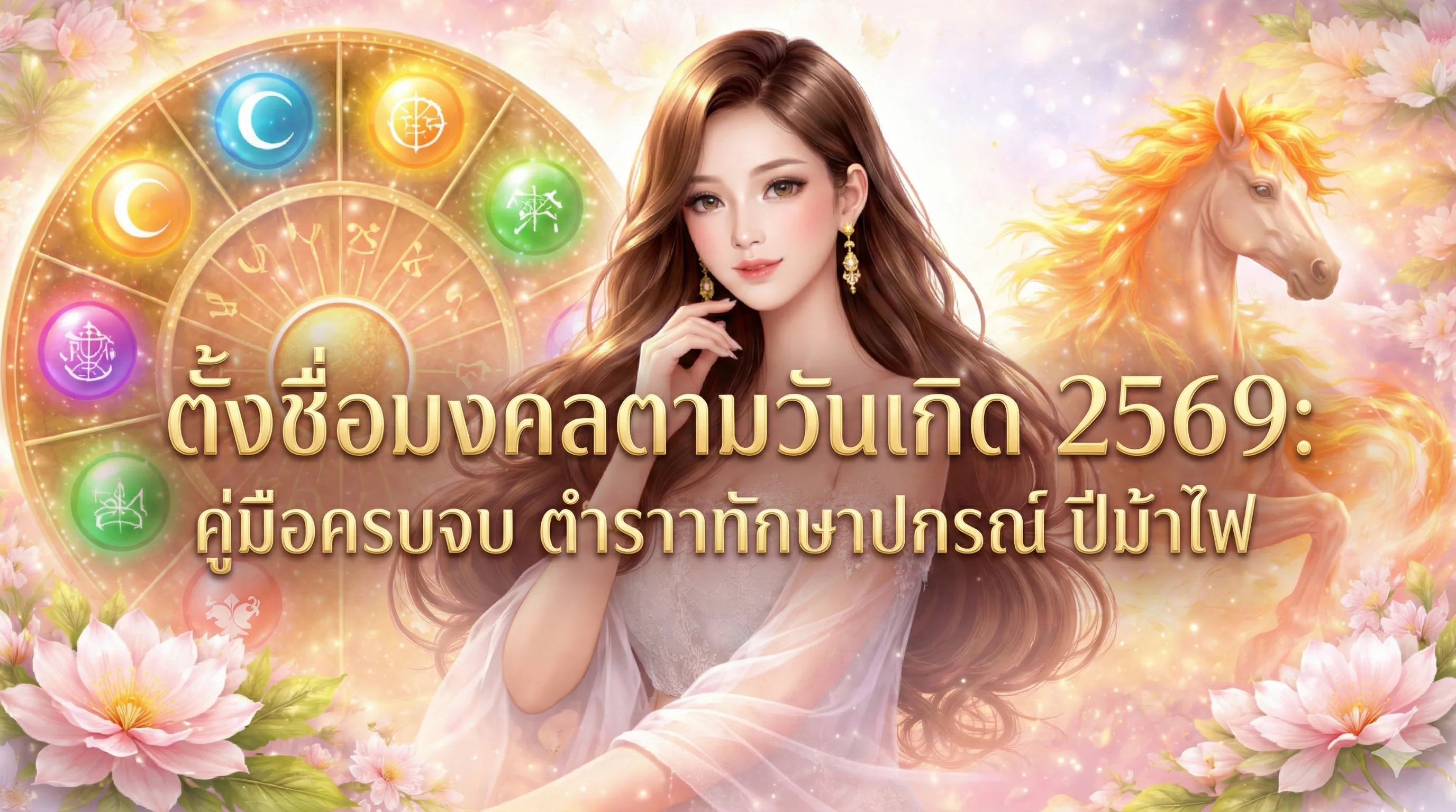 ตั้งชื่อมงคลตามวันเกิด 2569 ตำราทักษาปกรณ์ ปีม้าไฟ