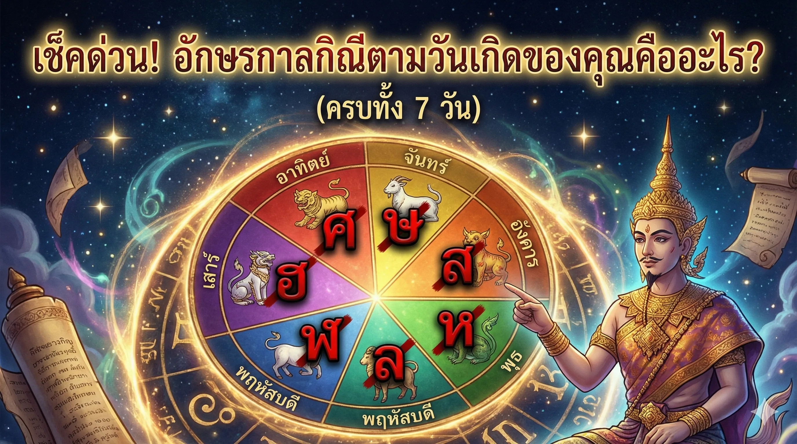 ภาพหน้าปกบทความ เช็คด่วน! อักษรกาลกิณีตามวันเกิดของคุณคืออะไร? (ครบทั้ง 7 วัน)