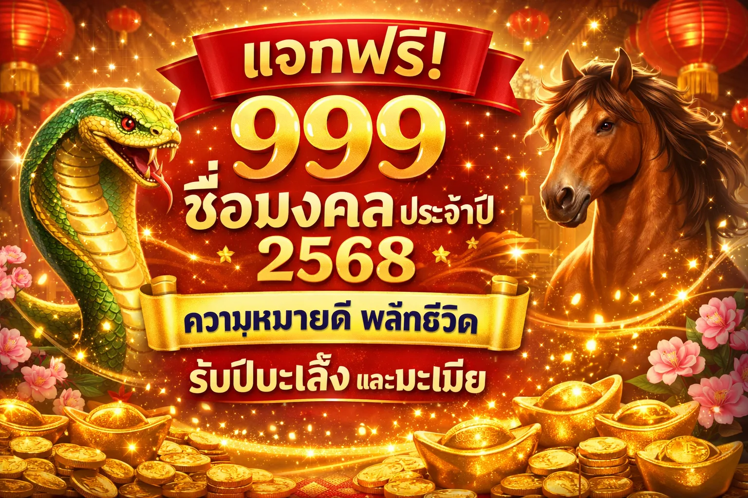 แจกฟรี 999 ชื่อมงคลประจำปี 2568 ความหมายดี