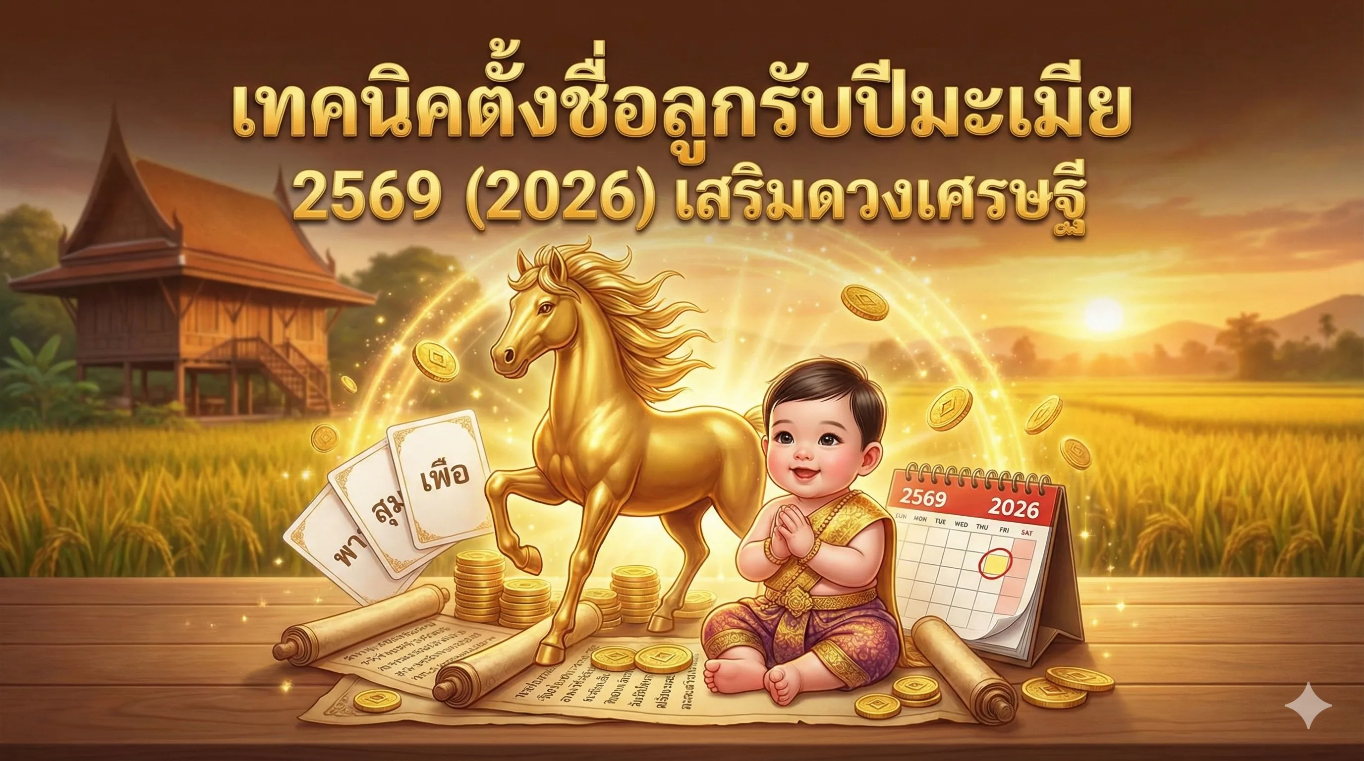 ภาพหน้าปกบทความ รวม 100 ชื่อมงคลลูกชายปีมะเมีย 2569 ตั้งแล้วรวย เสริมบารมี พร้อมความหมาย (อัปเดตล่าสุด)