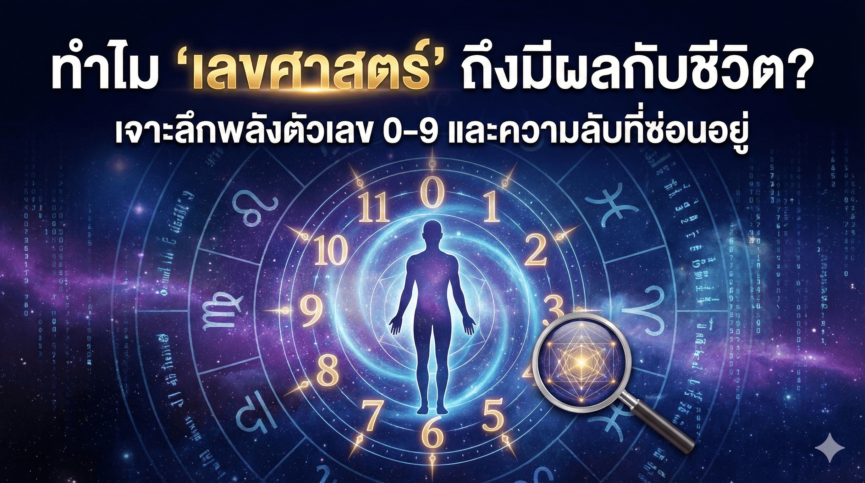 ภาพหน้าปอบทความ ทำไม "เลขศาสตร์" ถึงมีผลกับชีวิต? เจาะลึกพลังตัวเลข 0-9 และความลับที่ซ่อนอยู่ - บทความชื่อมงคล NameMongkol