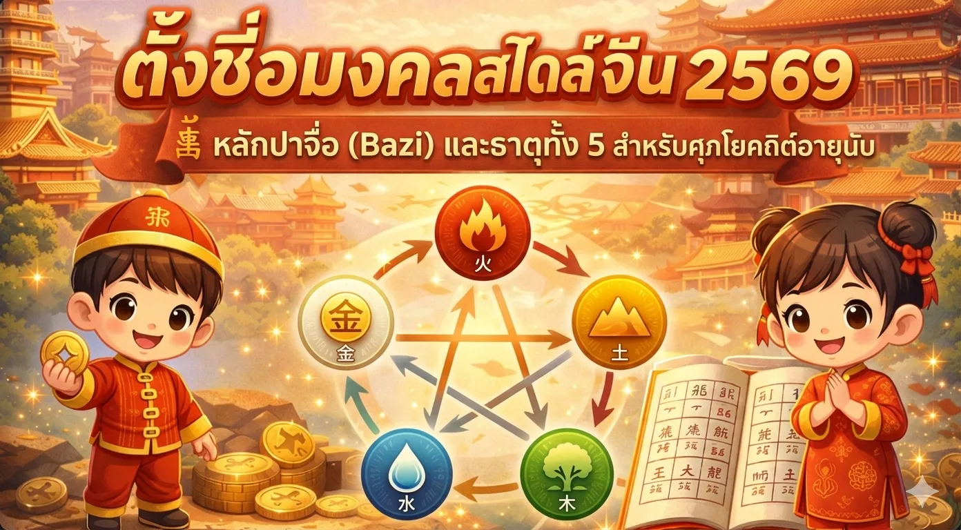 ตั้งชื่อมงคลสไตล์จีน หลักปาจื้อและธาตุทั้ง 5 ปี 2569